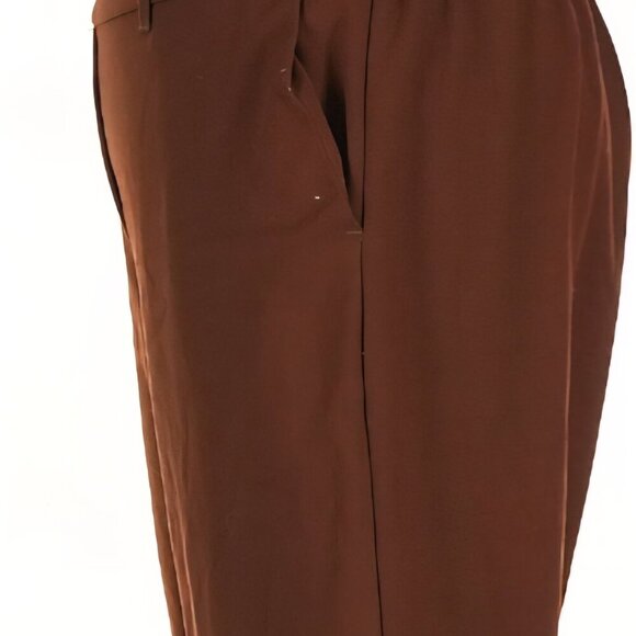 Boho Chic Comfy brown Fall pillazo elastic waist paper bag wide leg pant XL - Picture 1 of 4